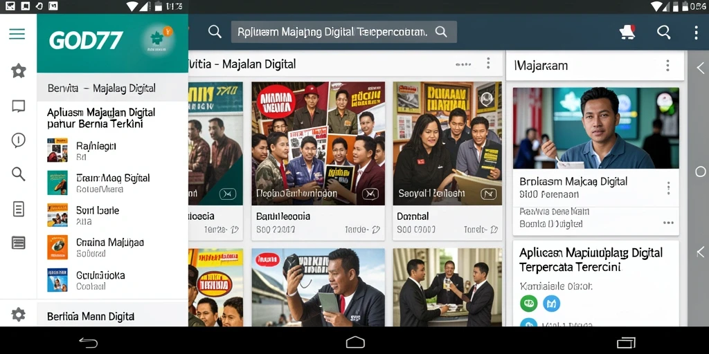 Antarmuka menarik dan fungsional pada aplikasi Majalah Digital GOD77.