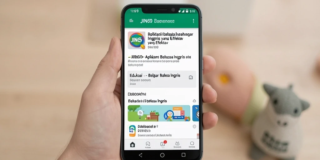 Antarmuka JIN69 yang intuitif dan menarik untuk belajar bahasa Inggris.