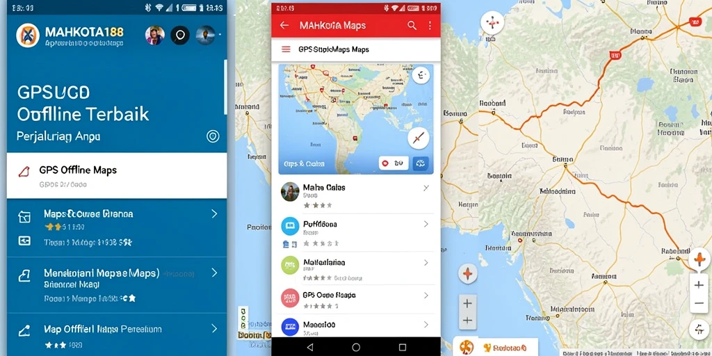 Tampilan antarmuka aplikasi GPS Offline Maps MAHKOTA188 yang user-friendly.