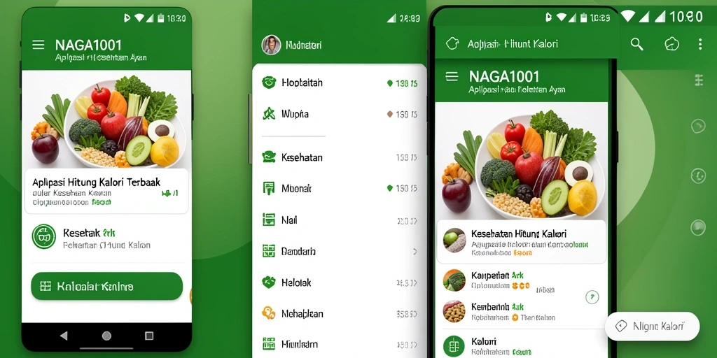 Tampilan antarmuka NAGA1001 yang sederhana dan fungsional untuk menghitung kalori.